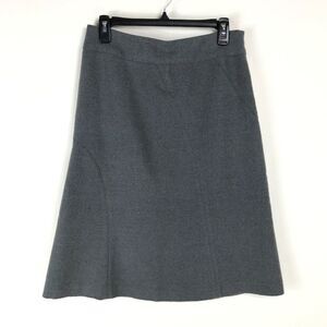 Eddie Bauer A-Line Skirt Women's Size 4 Gray Lined Zip Wool Blend Winter Career